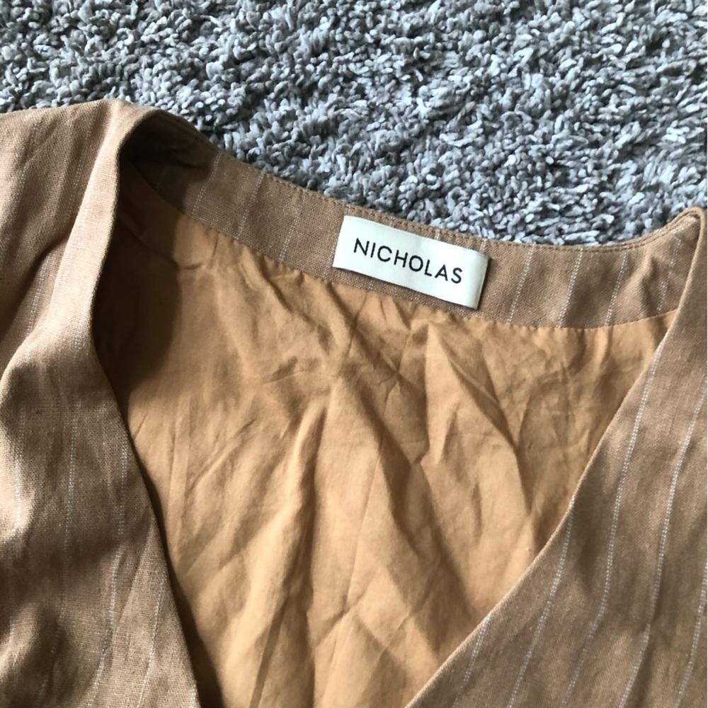 Nicholas Colbie Striped Linen Vest Sz6 - Picture 6 of 8